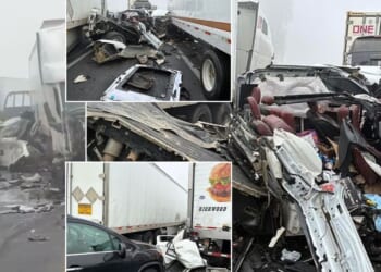 Carnage as ONE HUNDRED AND FIFTY vehicles involved in busy highway collision