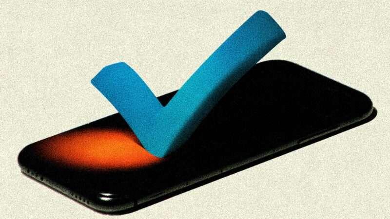 A smartphone with a check mark on top. | Illustration: Eddie Marshall | Midjourney