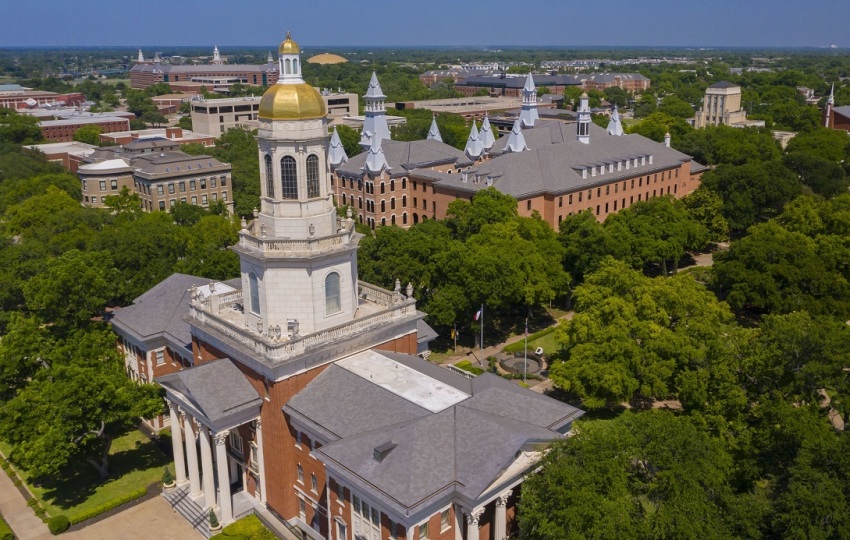 The campus of Baylor University in Waco, Texas.
