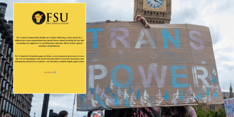 Free Speech Union hacked by 'pro-trans militants that encourages supporters to take direct action against MPs'
