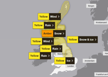 Met Office issues amber warning for snow as huge swathes of Britain warned of power cuts and are urged not to drive