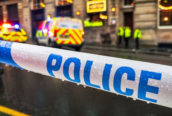 Police cordon tape during incident