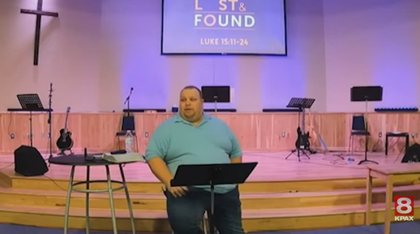 A screenshot of Montana Pastor Brandon Huber in an undated video.