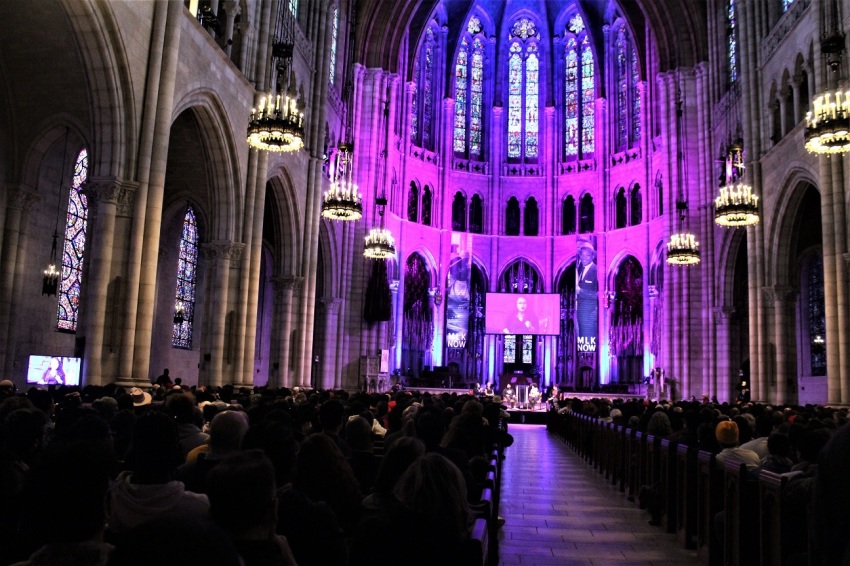 Hundreds of people showed up for the MLK NOW 2020 event celebrating the legacy of Dr. Martin Luther King Jr. at the historic Riverside Church in Manhattan, N.Y., on Jan. 20, 2020.