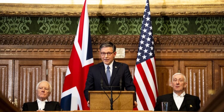 Speaker Johnson in UK as Greenland Tariff Fight Escalates