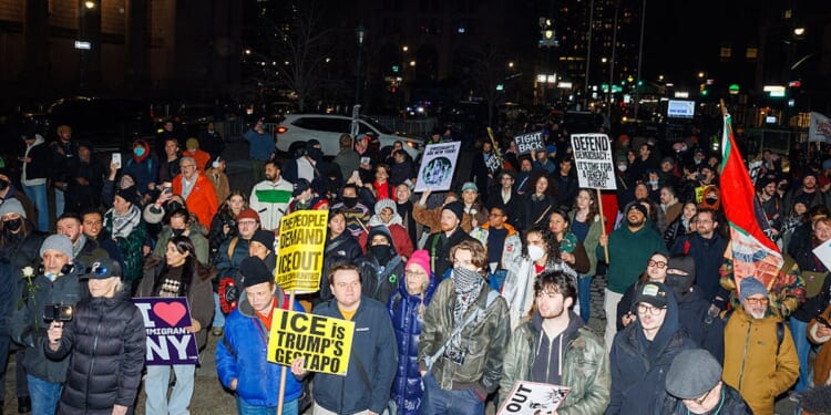 Violent Chants Erupt At Manhattan Protest