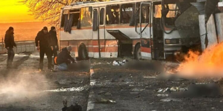 Drone strike on bus kills 12 mine workers