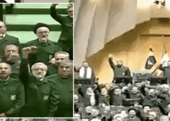 Lawmakers chant ‘death to America, death to Israel’ in chilling moment amid escalating tensions with Donald Trump