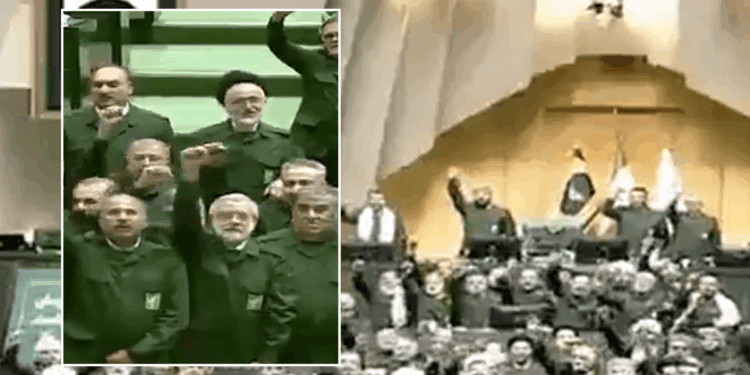 Lawmakers chant ‘death to America, death to Israel’ in chilling moment amid escalating tensions with Donald Trump