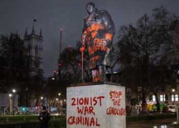 Winston Churchill's statue in Parliament Square vandalised by pro-Palestine protesters