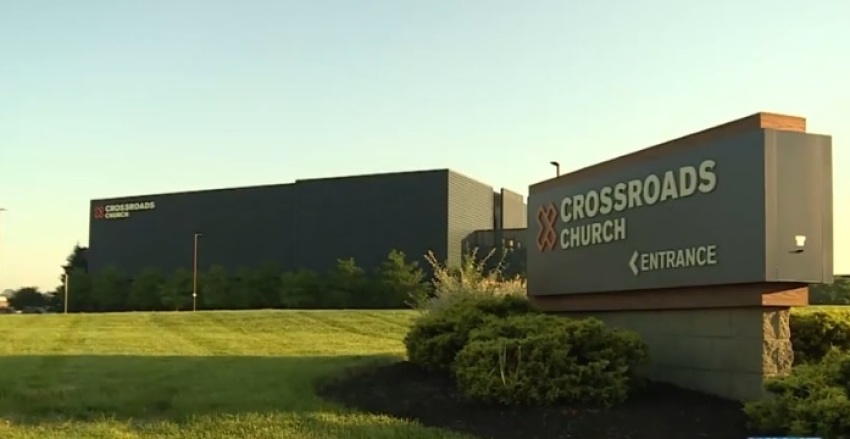A screenshot of Crossroads Church in Cincinnati, Ohio. 