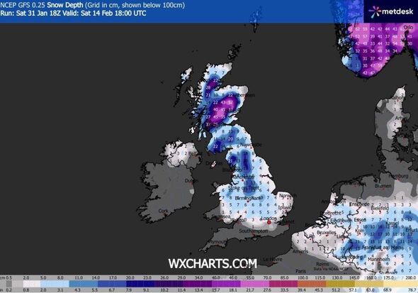 A weather map displays a region with varying meteorological conditions. Notably, there are areas of intense storm activity depic