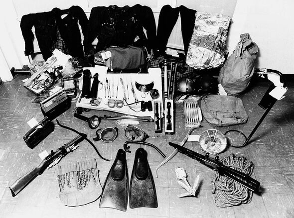 An array of weapons used by Neilson