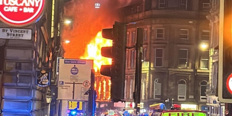 Huge fire breaks out near railway station as fire crews tackle blaze in city centre