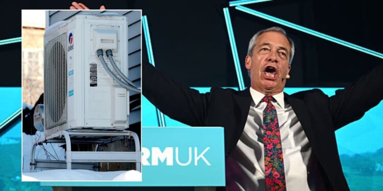 Reform pledges to ban 'lunatic green levies' in net zero purge as Britain's heat pump row reignites