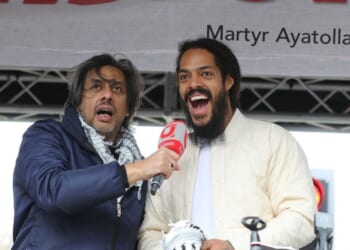 Bob Vylan rapper Bobby Vylan 'repeats death to the IDF chant' at pro-Iran 'hate march' in London