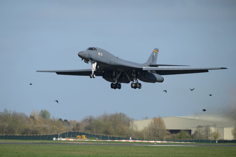B1 Bomber takes off from RAF Fairford