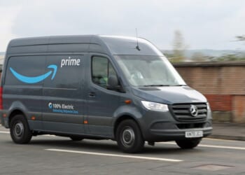 Amazon delivery driver caught on CCTV hurling package into garden as residents left in disbelief