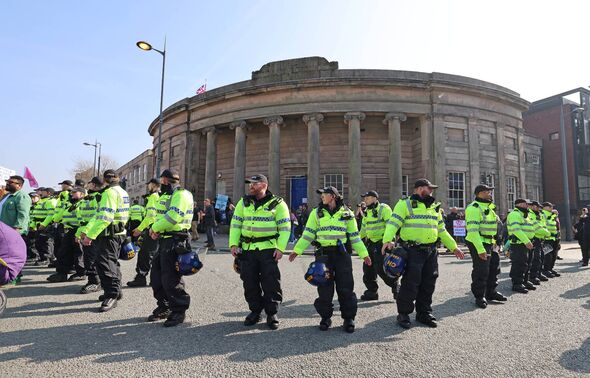 Police in attendance at a planned UKP march and a counter-demonstration organised by Merseyside Stand Up To Racism