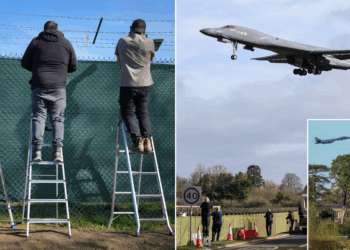 Neighbour row erupts in tiny village next to RAF Fairford as hordes of unruly planespotters swarm roads hoping to glimpse US bombers