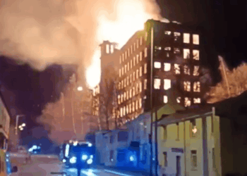 Historic Grade-II listed Big Mill 'fully alight' as locals told to stay away