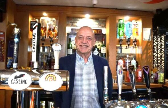 Steve Kirk behind his bar Steve Kirk behind his bar