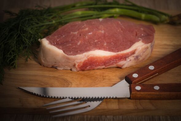 Raw Rib Eye Steak with Fresh Herbs Raw Rib Eye Steak with Fresh Herbs