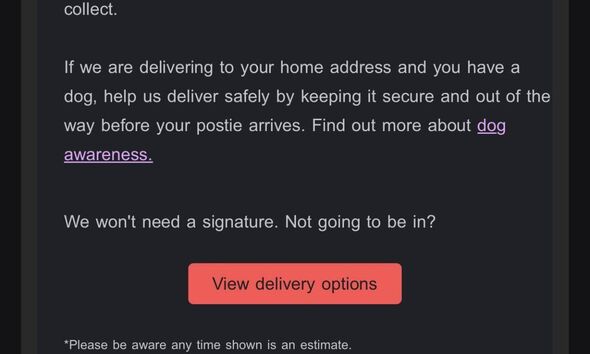 Customers who get deliveries may get an email like this