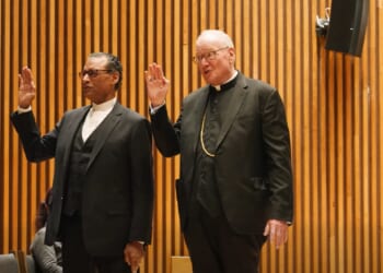 AR Bernard, former Archbishop of New York Timothy Dolan sworn in as NYPD co-chief chaplains