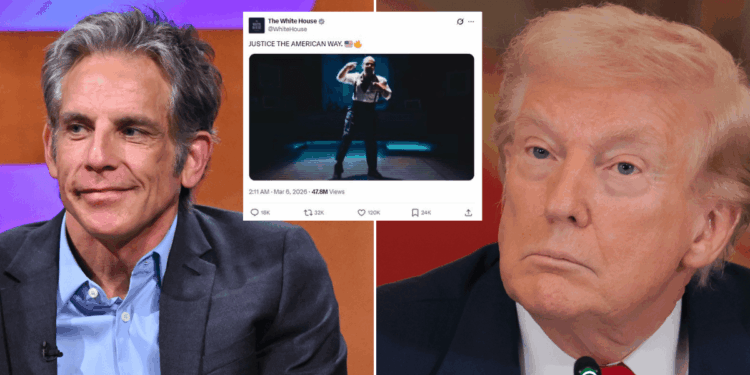Ben Stiller fumes 'war is not a movie' as he issues furious reaction to film clip used in White House's Iran conflict video
