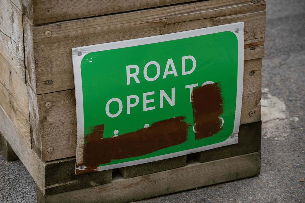 A vandalised LTN sign in Dulwich, south London