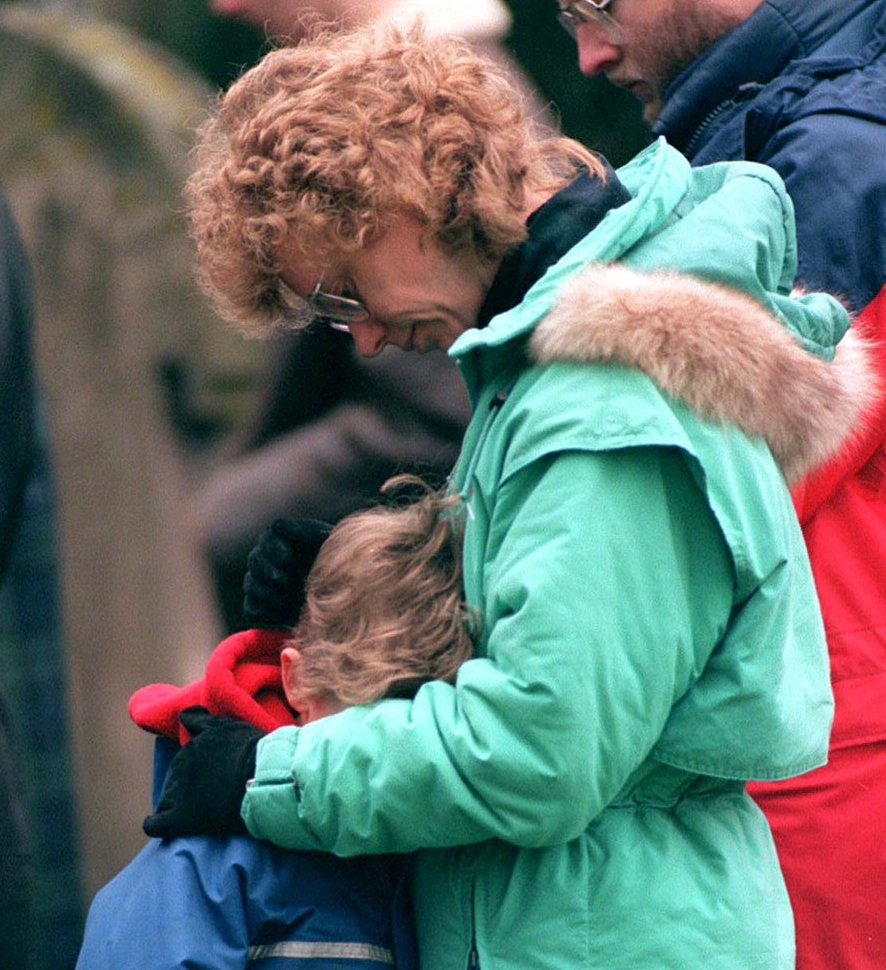 Grief gripped the once-sleepy town of Dunblane after the horrific attack, which led to firearms being banned by the UK