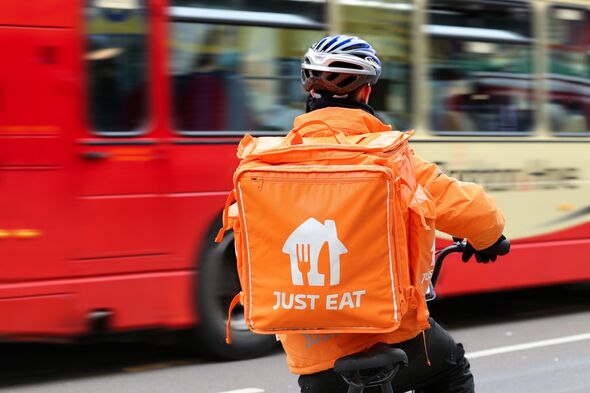 A Just Eat delivery driver A Just Eat delivery driver