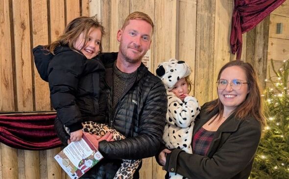 Anna and her fiancé Iain Lewis with their children Josephine, left, and Genevieve