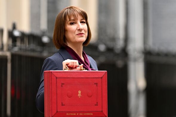 Rachel Reeves with red box on Budget Day
