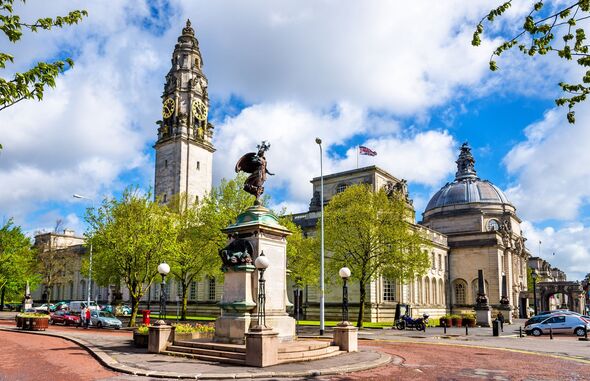 View of City Hall of Cardiff - Wales, Great Britain View of City Hall of Cardiff - Wales, Great Britain