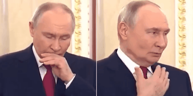 Vladimir Putin, 73, suffers coughing fit and struggles to speak in new video