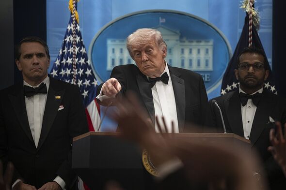 US President Donald Trump speaks in Washington D.C