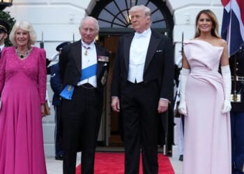 Queen Camilla turns heads in deep pink gown as Donald and Melania Trump host State Dinner
