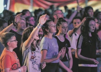 ‘Who gets to look round calmly, triumphantly, as each worshipper falls?’