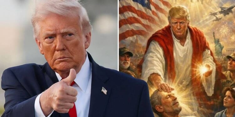 X users spot disturbing shadowy figures in Trump's Al Jesus image | US | News